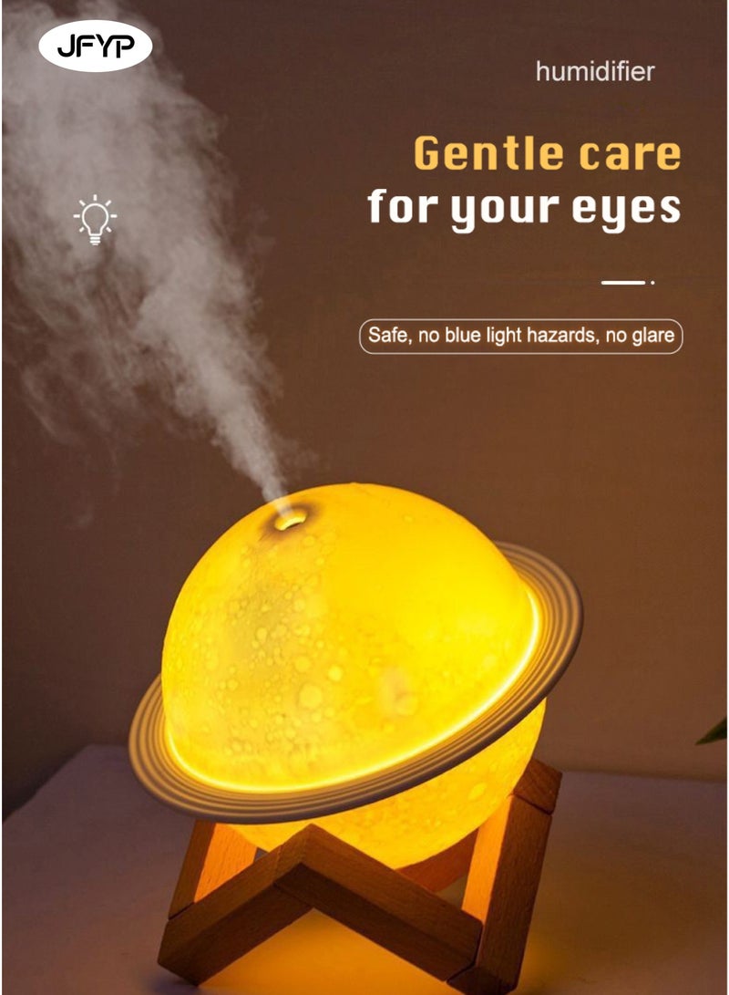 JFYP Saturn Fun USB Humidifier Essential Oil Aromatherapy Machine Desktop Night Light Ornaments Children's Sleeping Light Mini Silent Suitable for Office Furniture Decoration Children's Room Party - Image 1