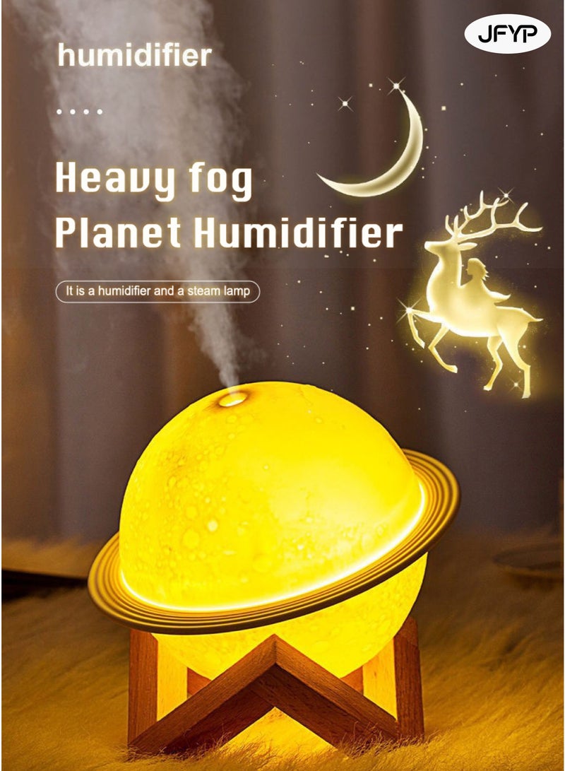 JFYP Saturn Fun USB Humidifier Essential Oil Aromatherapy Machine Desktop Night Light Ornaments Children's Sleeping Light Mini Silent Suitable for Office Furniture Decoration Children's Room Party - Image 3