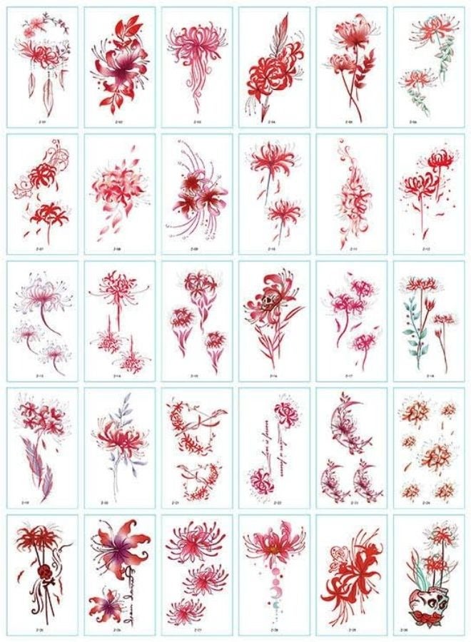 30 Sheets  DIY Temporary Tattoo Fashion Designs for Body - Image 1