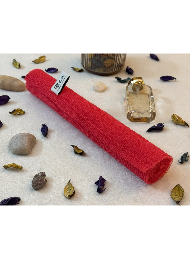 Salux HARD Japanese Loofah color RED / bath loofah / exfoliating towel / shower loofah - Image 2