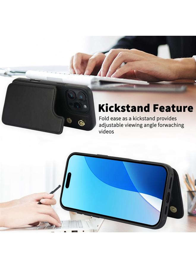 زبون جراب هاتف iPhone 11 Pro Max Crossbody بمشبك مزدوج ومحفظة من الجلد - Image 5