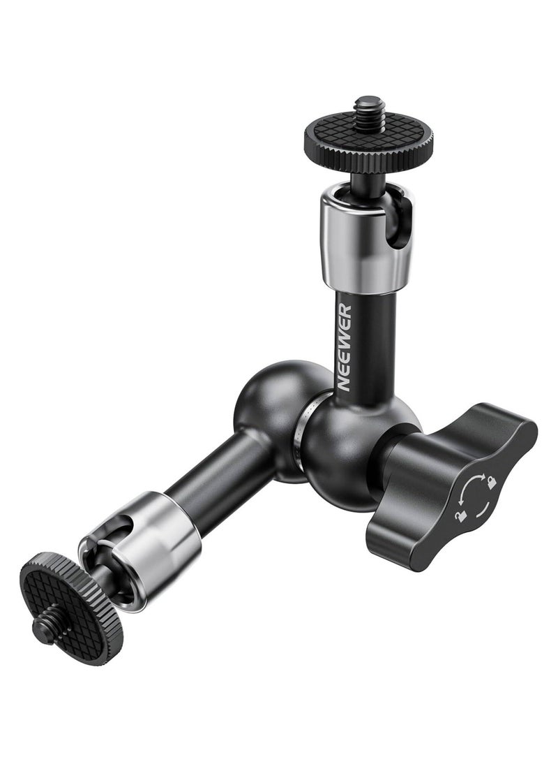 Neewer 5.9"/15cm Adjustable Articulating Friction Magic Arm with Dual 1/4" Threaded Ball Heads Compatible with SmallRig Cage, Flash/LED Light/Microphone/Monitor/Super Clamp, Max Load 4.4lb/2kg (ST15) - Image 1