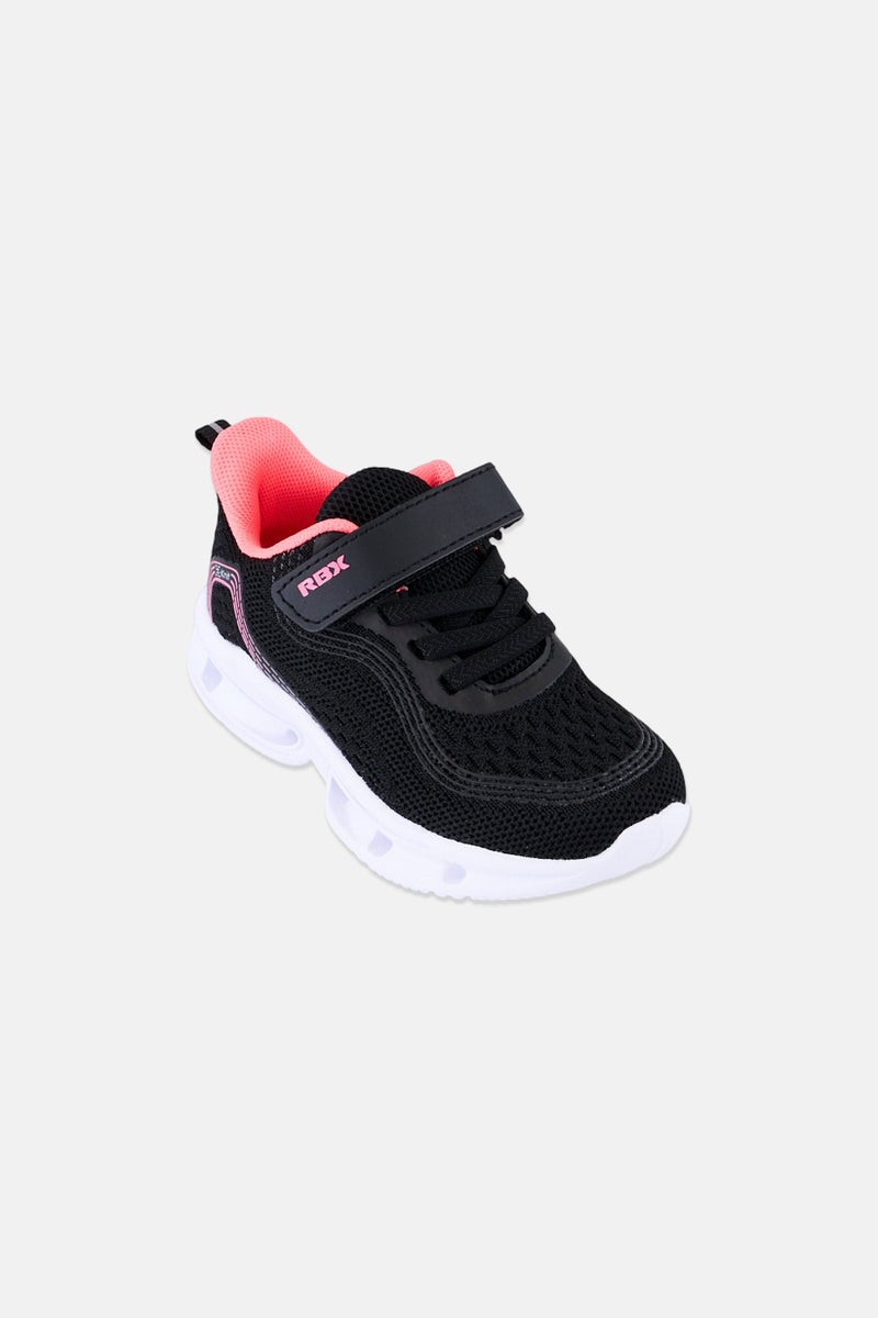 RBX Toddlers Girl Velcro Closure Training Shoes, Black - Image 1