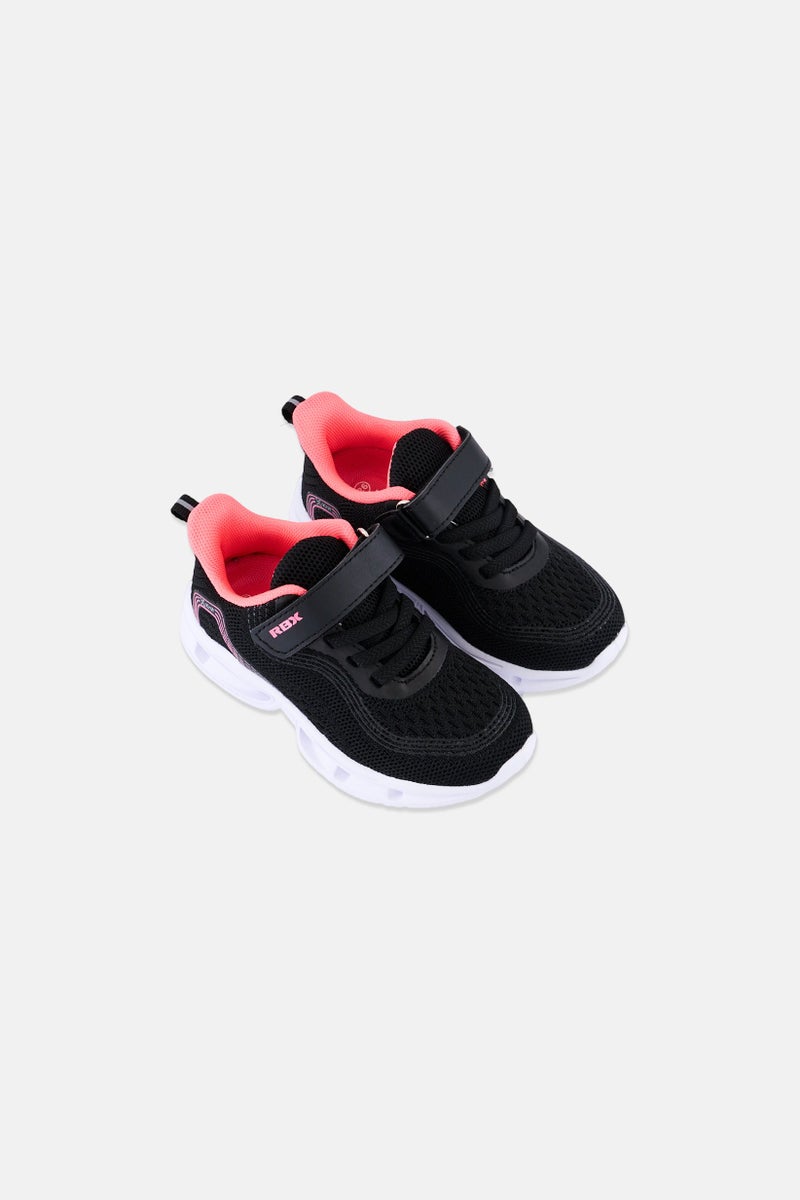 RBX Toddlers Girl Velcro Closure Training Shoes, Black - Image 2
