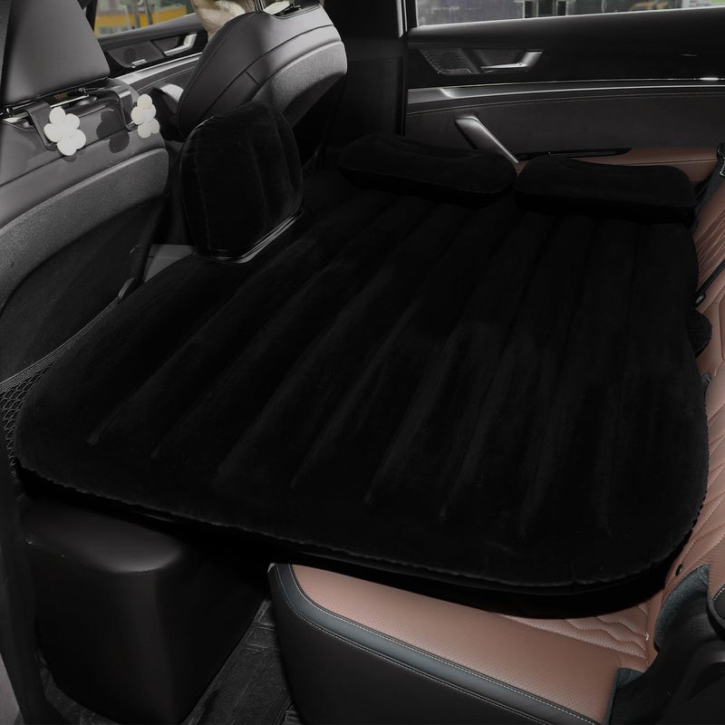 QDH Car Air Mattress Portable Car Bed Back Seat Camping Bed Inflatable Dog Bed for Car Universal SUV Camping Mattress with Car Air Pump 2 Pillows (Black) - Image 5