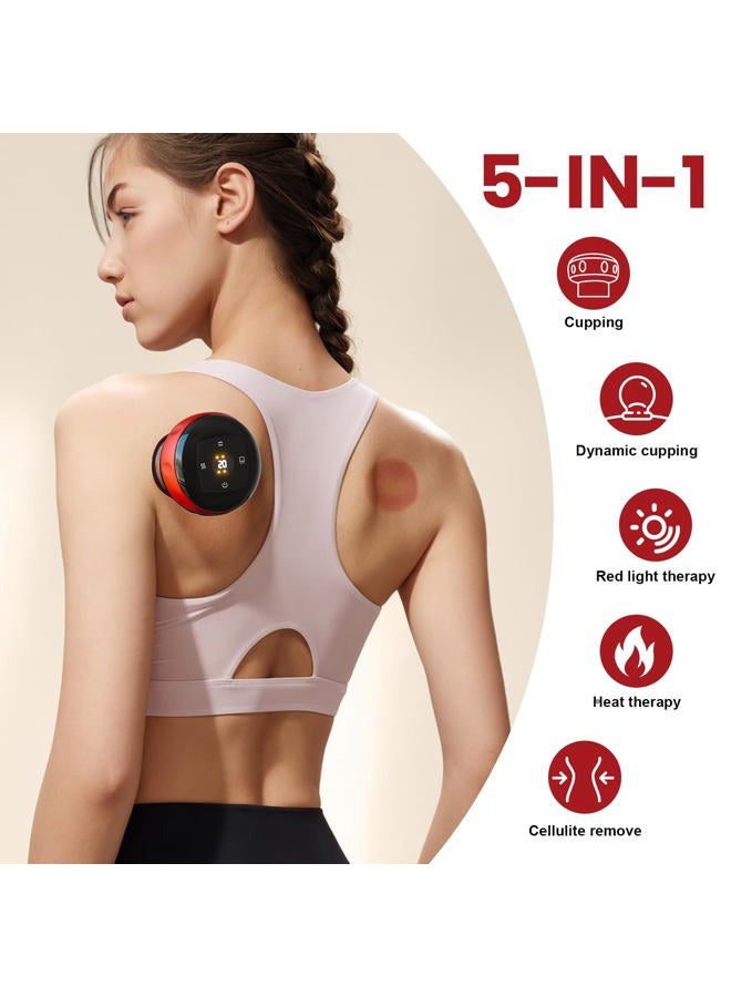Becommend Smart Dynamic Cupping Therapy Set,Cellulite Massager 4 in 1 Vacuum Therapy Machine Cellulite Remover,Gua Sha Massage Tool with12 Level Temperature and Suction, 12 Level Red - Image 2