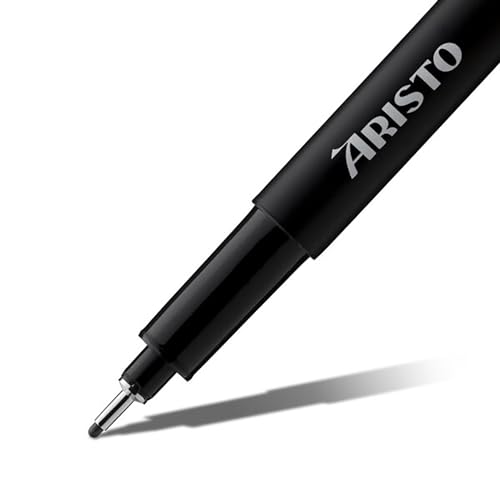 Aristo Precision Pigment Liners Fineliner Set 6 Fine Tip Drawing Pens for Artists Waterproof Archival Black Ink Ideal for Illustrations Sketching Technical Drawing - Image 2