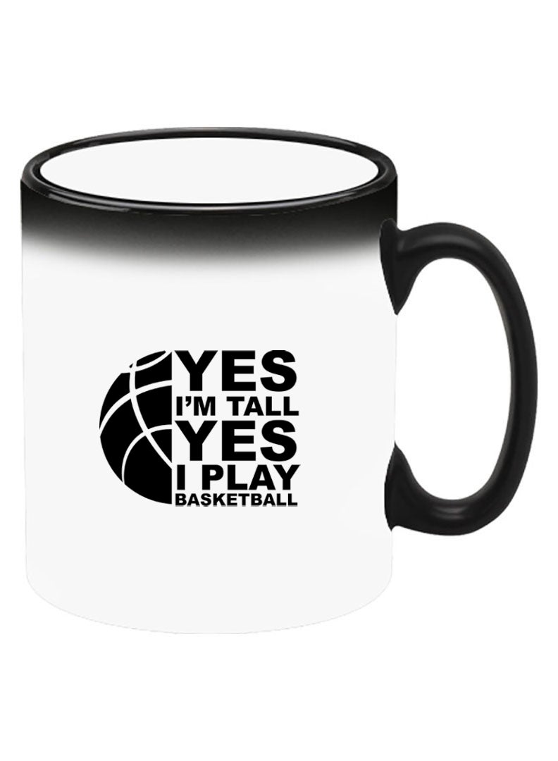 Theodor Color Changing Heat Sensitive Ceramic Mug, Image Revealed When HOT Liquid is Added! Basketball black - Image 2