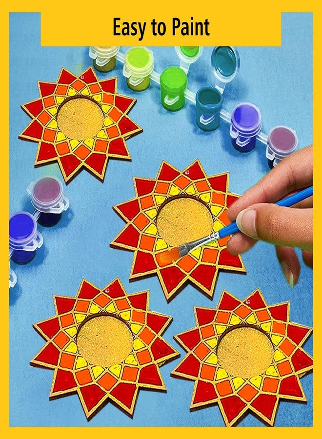 سولوبولو طقم حامل شموع الشاي SOLOBOLO DIY | قطعة ديكور ديوالي | اصنع حامل شموع الشاي بنفسك لتزيين المنزل أو المكتب || زينة ديوالي، أدوات بوجا، هدية ديكور، شموع شاي (قطعتان) | مجموعة من 4 قطع (D-1) - Image 3