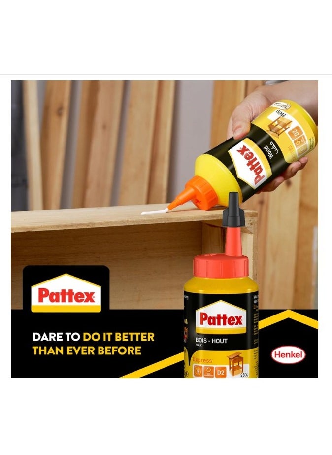 Pattex - Pattex Wood Express, Quick-Drying Wood Glue, White Glue 250G - Image 1