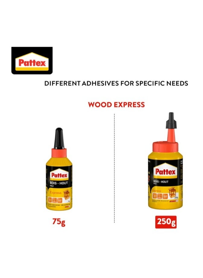 Pattex - Pattex Wood Express, Quick-Drying Wood Glue, White Glue 250G - Image 1