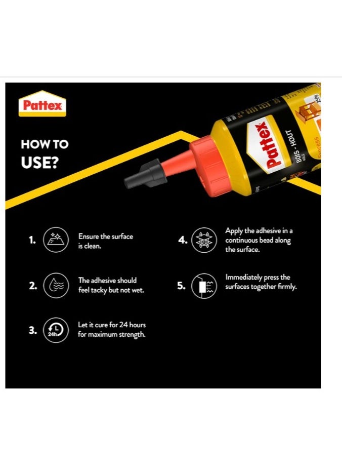 Pattex - Pattex Wood Express, Quick-Drying Wood Glue, White Glue 250G - Image 1