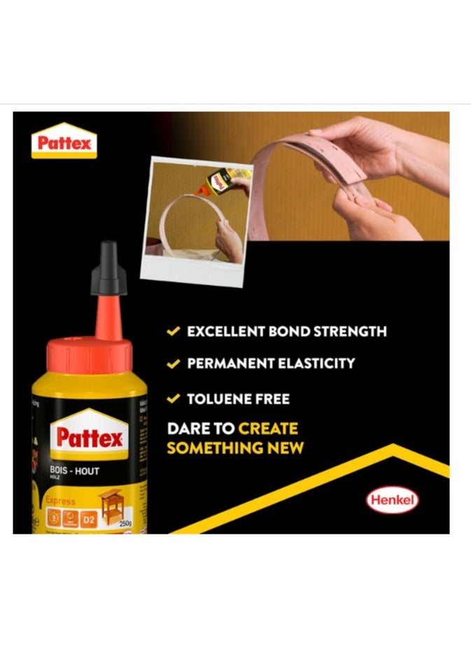 Pattex - Pattex Wood Express, Quick-Drying Wood Glue, White Glue 250G - Image 1