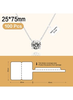 NIIMBOT B21/B1/B3S Label Paper Jewelry Price Tags for Pricing Self Adhesive White Blank Jewelry Ring Price Tags for Necklace Earring Price Identify Rectangle Label Barcode Printing 25*75mm White  - Image 2