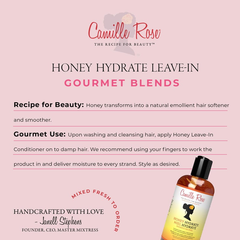 Camille Rose Honey Hydrate Leave In Conditioner, with Aloe and Olive Oil, to Soften Smooth and Protect, Moisturizer for All Hair Types, 9 fl oz - Image 4