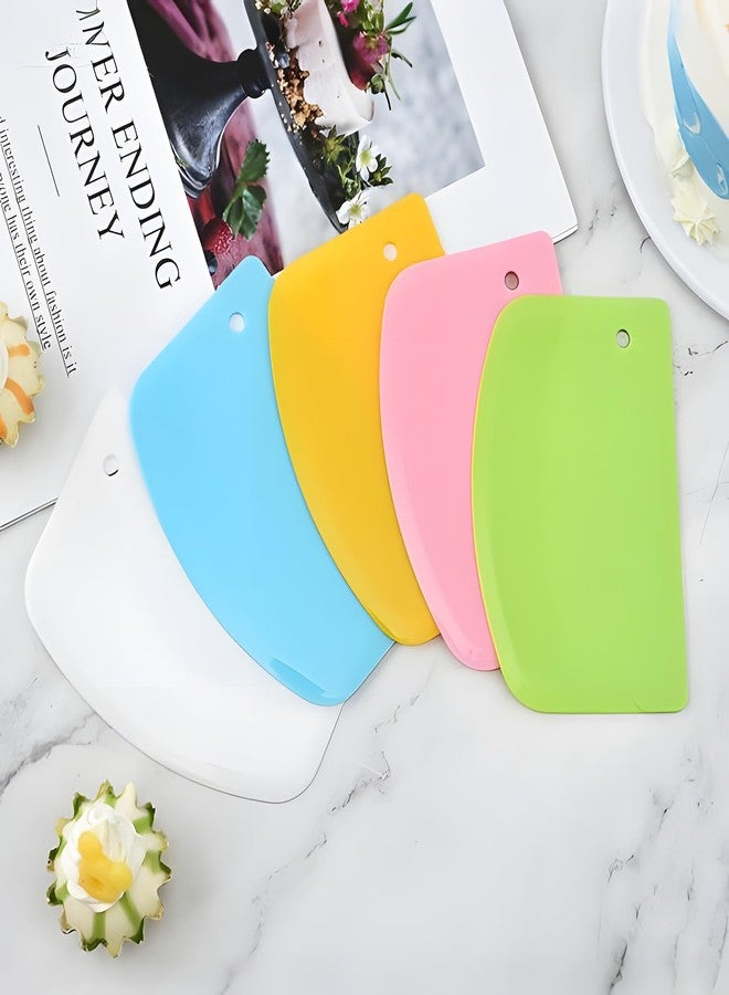 SCORYULE 7PCS Dough Scraper, 5.3 x 3.6 Inch Plastic Bench Scraper, Bowl Spatula, Kitchen Pastry Cutter Tool for Bread Dough, Pastry, Pizza, Baking Cake - Image 5