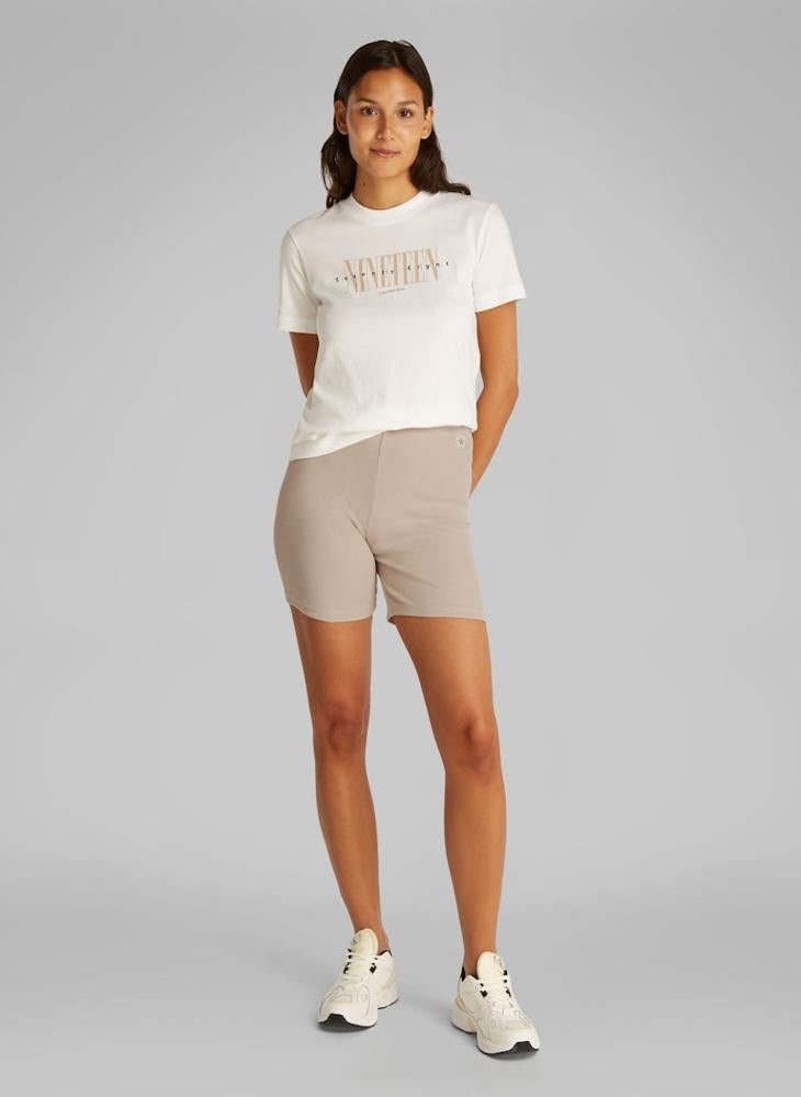 Calvin Klein Jeans High Waist Ribbed Shorts  - Image 4