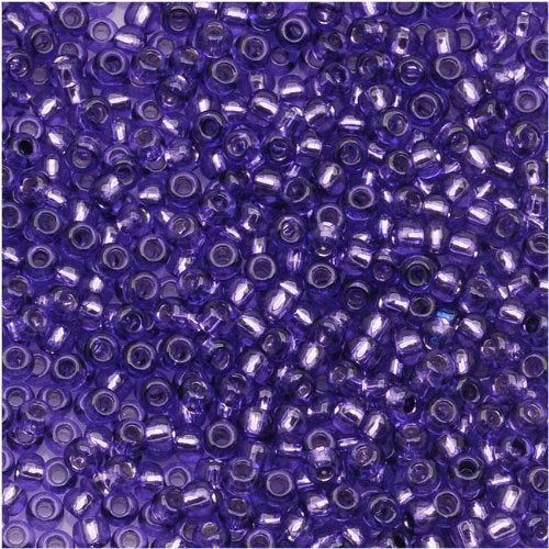 Toho Round Seed Beads 11/0 #2224 'Silver Lined Purple' 8g - Image 5
