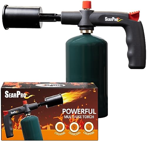 SearPro POWERFUL SearPro Charcoal Torch Lighter - Cooking Gadgets - Sous Vide - Cooking Torch - Culinary Kitchen Torch - Flamethrower Meater Gun Lighter - Chef Blow Torch - BBQ Propane Torch Tank Not Included - Image 1
