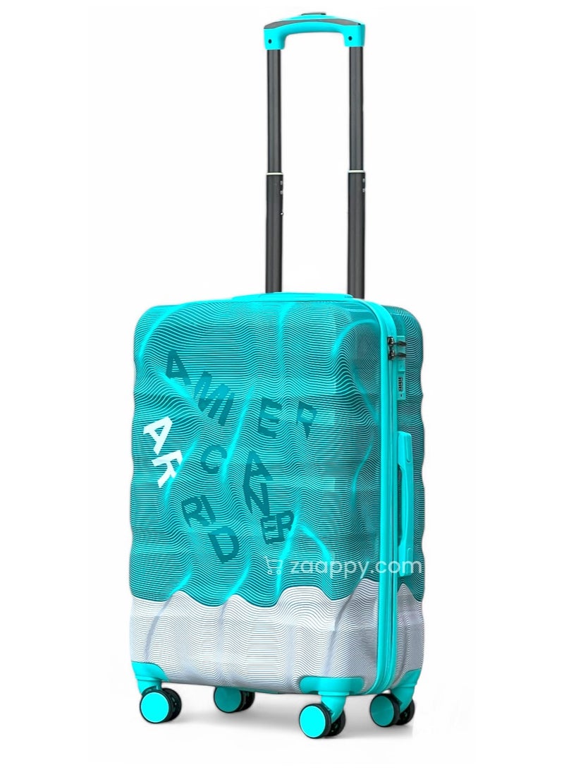 ZAAPPY Lightweight 20 Inch Cabin Luggage, Colorful Printed Polycarbonate (PC) Hard Shell Trolly with Smooth Spinner wheels, Combination Lock Best Suitcase for Travel - Image 1