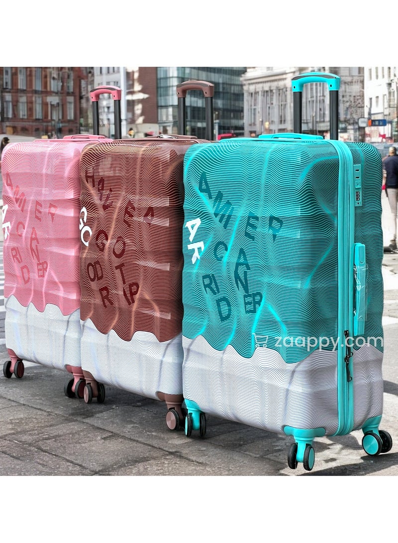 ZAAPPY Lightweight 20 Inch Cabin Luggage, Colorful Printed Polycarbonate (PC) Hard Shell Trolly with Smooth Spinner wheels, Combination Lock Best Suitcase for Travel - Image 5
