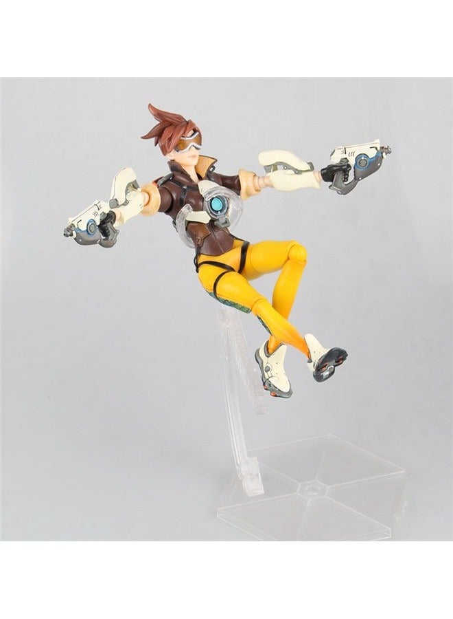 general Overwatch Pioneer Tracer Sky Hunting Pilot Flash Sky Hunting Movable Doll Model Decoration Desktop Decoration Toy Gift for Family and Friends - Image 2