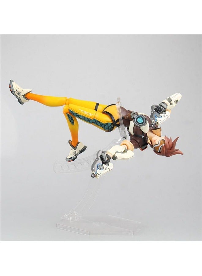 general Overwatch Pioneer Tracer Sky Hunting Pilot Flash Sky Hunting Movable Doll Model Decoration Desktop Decoration Toy Gift for Family and Friends - Image 3
