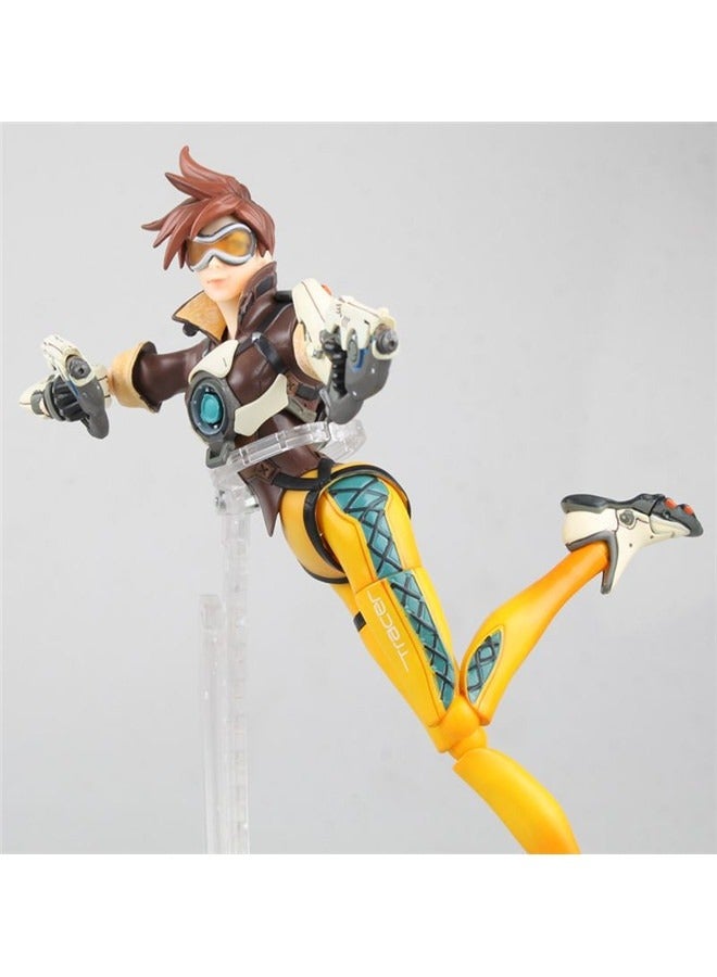 general Overwatch Pioneer Tracer Sky Hunting Pilot Flash Sky Hunting Movable Doll Model Decoration Desktop Decoration Toy Gift for Family and Friends - Image 4