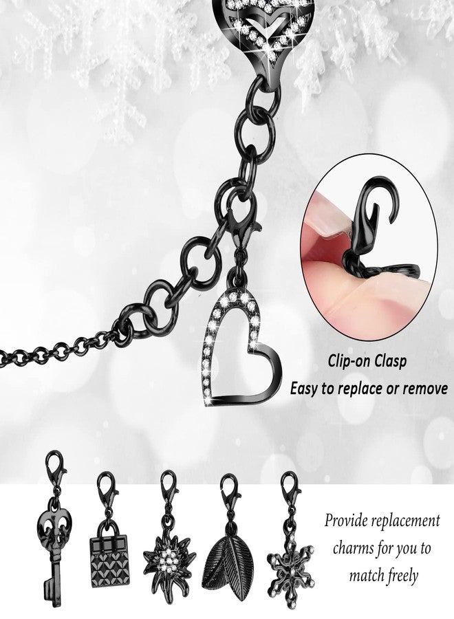 Joyozy Band Compatible with Apple Watch 38mm 40mm 41mm 42mm 44mm 45mm, Bling Strap with Glitter Case Built-in Screen Protector, Interchangeable Charms Dressy Bracelet for Women (Black 38mm) - Image 2