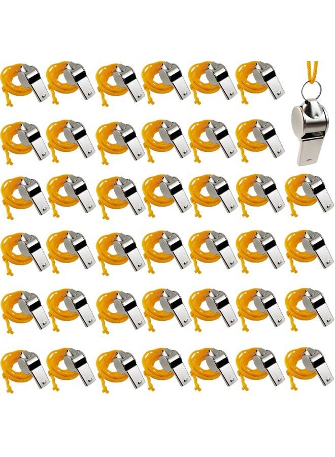 ROYHOO 42PCS Whistle, Stainless Steel Sports Whistles with Lanyard, Loud Crisp Sound Whistles Great for Coaches, Referees, and Officials - Image 1