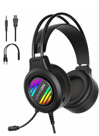 سماعة رأس للألعاب GAMEON GOT100 Raven strike RGB مع محركات 50 مم متوافقة مع PS4 و PS5 و Xbox One والكمبيوتر الشخصي باستخدام اتصال USB - pzsku/Z74E7658862480FFBFB8CZ/45/_/1699272010/426feea9-bdd3-40ff-a94b-745c9fa629b2