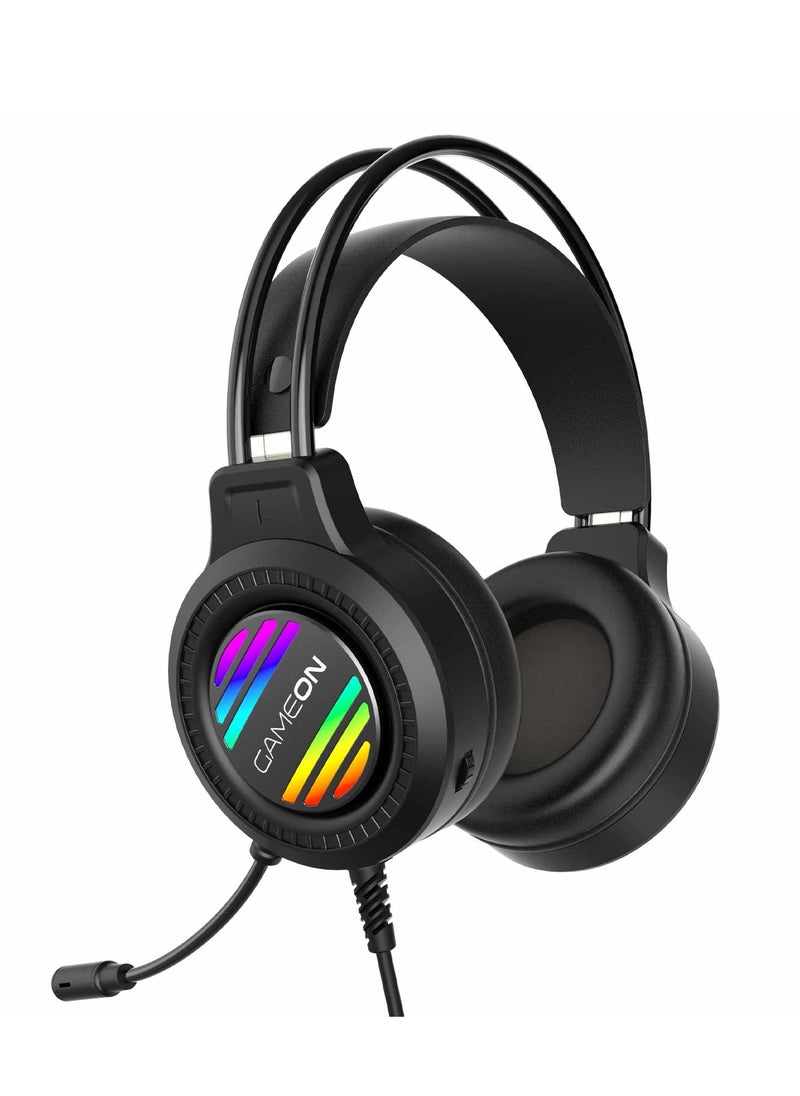 جايم أون سماعة رأس للألعاب GAMEON GOT100 Raven strike RGB مع محركات 50 مم متوافقة مع PS4 و PS5 و Xbox One والكمبيوتر الشخصي باستخدام اتصال USB  - Image 2