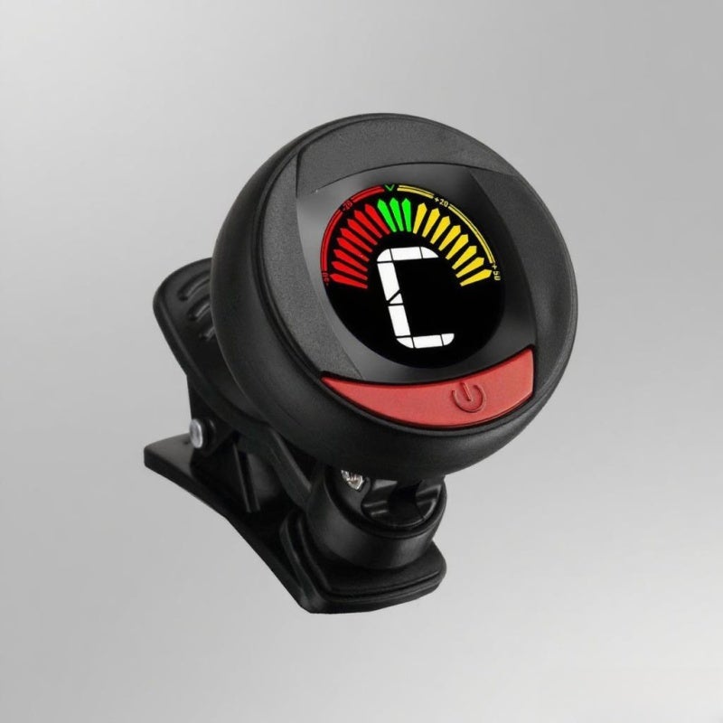 Rowin Clip On Tuner: Black Mini Size, Vibration Pickup, Color Rotatable Backlight Screen - Multi-Instrument Tuning Range, For Guitar Bass Violin Ukulele Chromatic Use - Image 1