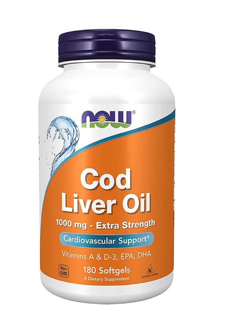 NOW Foods Cod Liver Oil 1,000 mg 180 Softgels