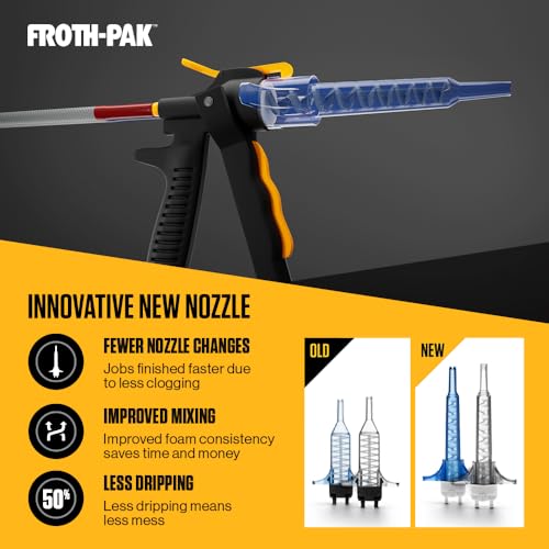 AWF PRO Froth-Pak 12 Spray Foam Sealant Kit, 3ft Hose, 2-Pack. Low GWP Formula. Seals Cavities, Penetrations & Gaps. Yields Up to 12 Board ft. at 2” Thick, 4” Width. Two Component, Polyurethane, Closed Cell - Image 4