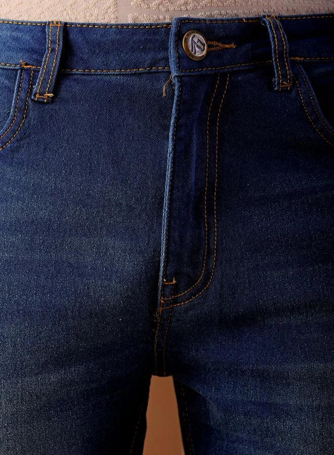 ذا انديان كراج كو Men Slim Fit Solid Low-Rise Stretchable Jeans