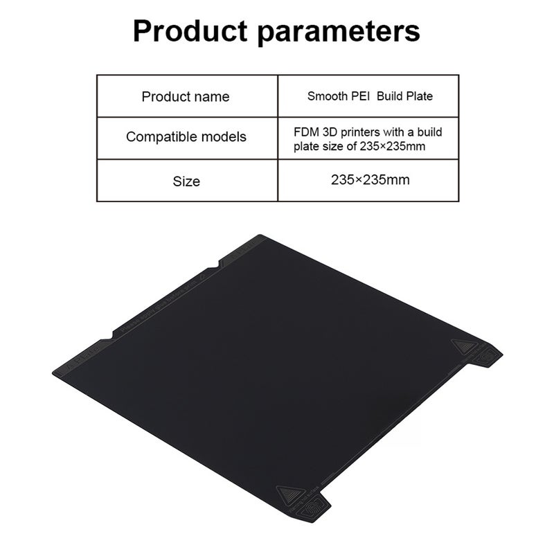 Creality K1 Smooth PEI Build Plate 235x235mm-Without Soft Magnetic Easy Model Removal Suitale for Ender-3 S1 / Ender-3 S1 Pro   / Ender-5 S1 / K1 / Ender-3 V3 SE and Compatible with FDM 3D Printers - Image 3