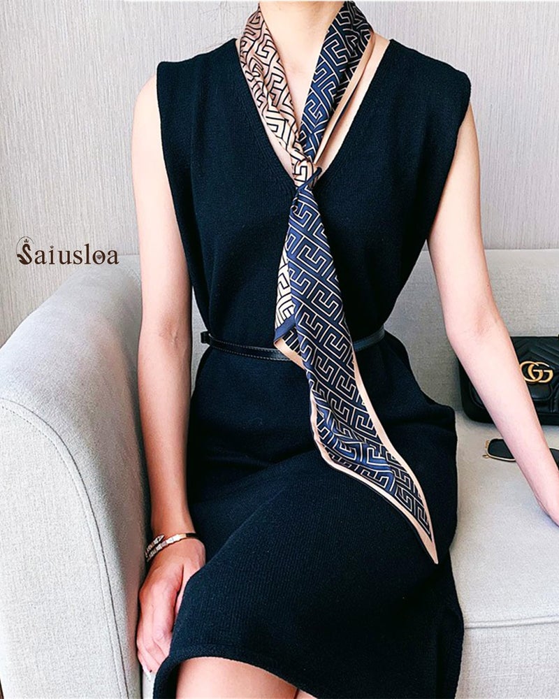 Saiusloa Purse Scarf For Handbags Head Scarves For Women's Hair Bags Scarfs Long Skinny Scarves Fashion Silky For Headbands-A9 - Image 5