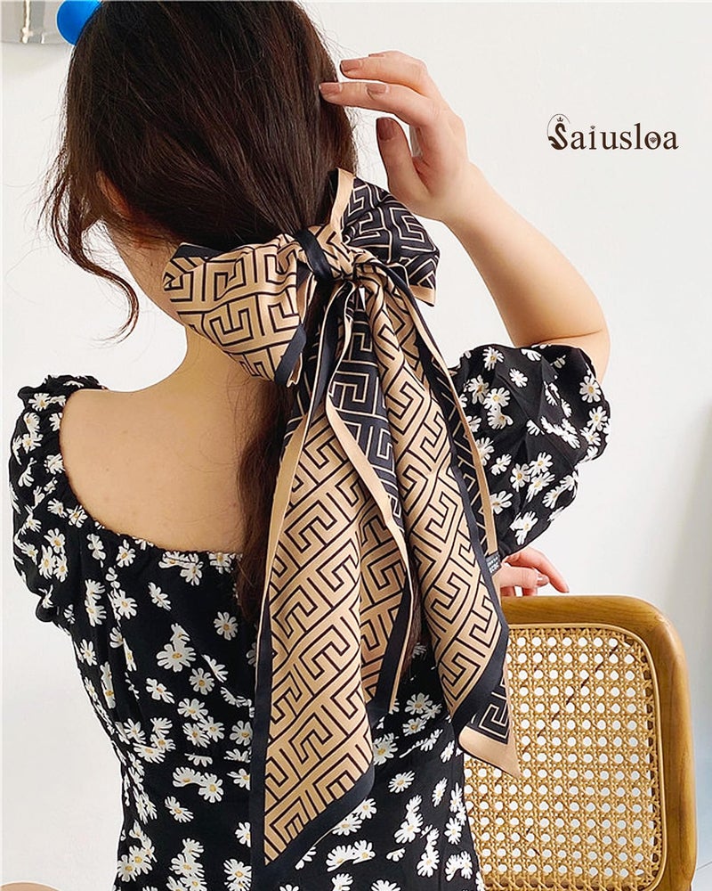 Saiusloa Purse Scarf For Handbags Head Scarves For Women's Hair Bags Scarfs Long Skinny Scarves Fashion Silky For Headbands-A9 - Image 4