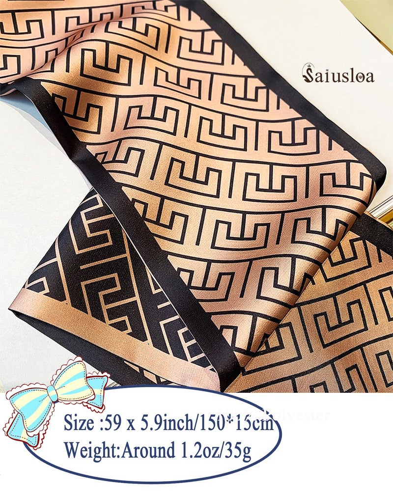 Saiusloa Purse Scarf For Handbags Head Scarves For Women's Hair Bags Scarfs Long Skinny Scarves Fashion Silky For Headbands-A9 - Image 3