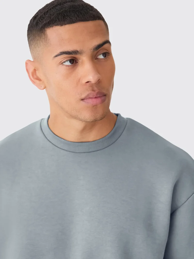Maniac  Maniac Mens Solid Round Neck Full Sleeve Ligth Grey Cotton Sweatshirt for Men | Best Price UAE