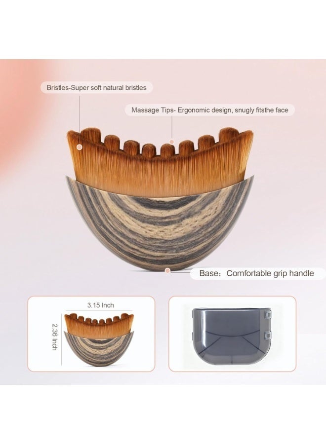 2PCS Lymphatic contour facial brush, facial brush, facial lymphatic drainage massager, chin and jawline carving, ergonomically designed to accurately fit the skin and relieve fatigue (brush+cover) - Image 4
