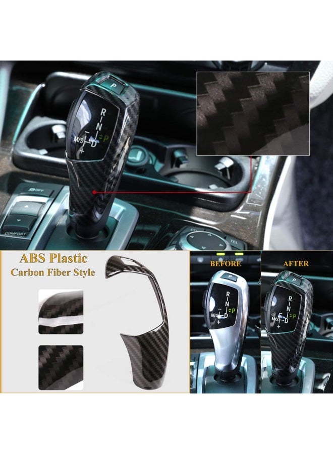 Generic Car Gear Shift Knob Cover Trim Carbon Panel Frame Cove Fiber Sticker Head Trim Fit For Bmw E60 E70 X5 X6 - Image 3