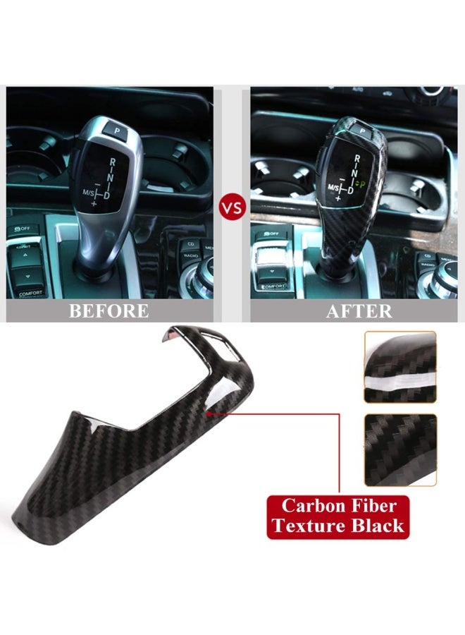 Generic Car Gear Shift Knob Cover Trim Carbon Panel Frame Cove Fiber Sticker Head Trim Fit For Bmw E60 E70 X5 X6 - Image 2