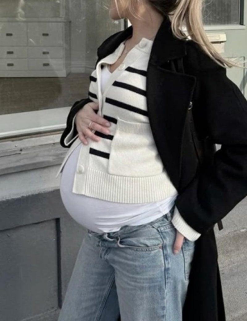 Rheane Maternity Belly Band for Pregnancy Pregnancy Support Belly Support Maternity Support Belt Pregnancy Support Black White Navy 1 - Image 2