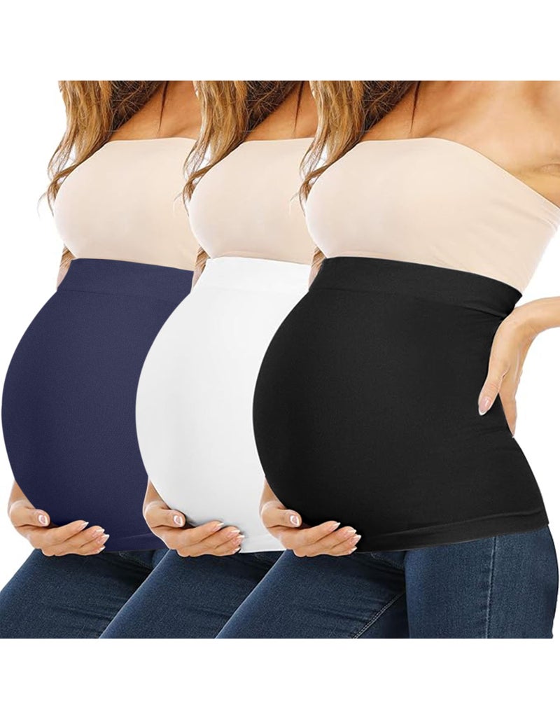 Rheane Maternity Belly Band for Pregnancy Pregnancy Support Belly Support Maternity Support Belt Pregnancy Support Black White Navy 1 - Image 1
