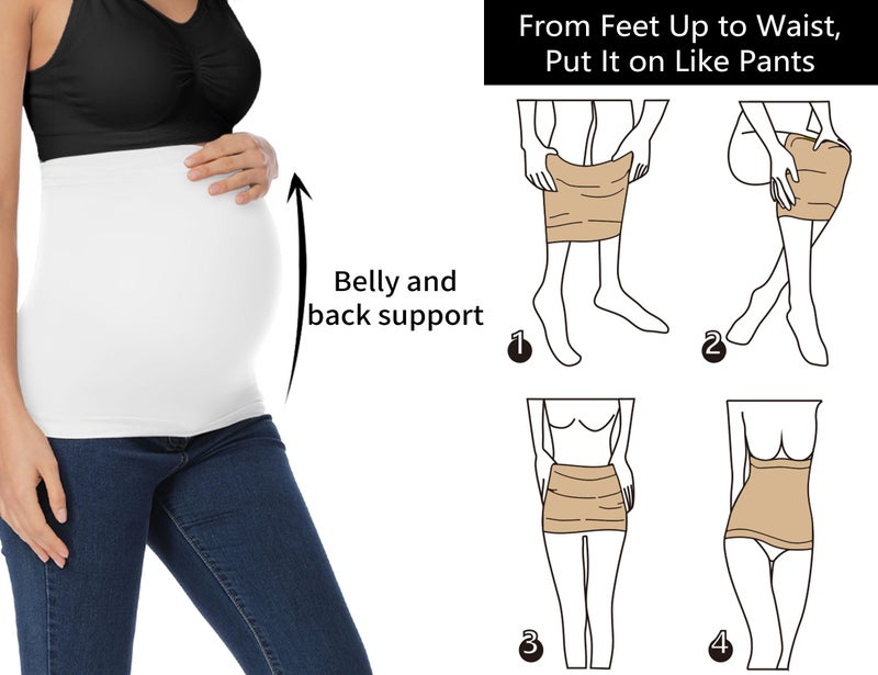 Rheane Maternity Belly Band for Pregnancy Pregnancy Support Belly Support Maternity Support Belt Pregnancy Support Black White Navy 1 - Image 5