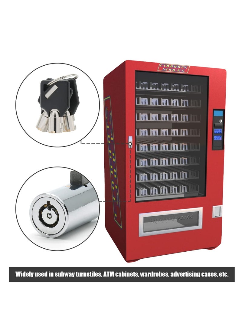 Excefore Vending Machine Lock and Key, 2 Pack Universal Security Soda Machine Lock with Tubular Keyway Fits Most T Handle Locks, Replacement for Coke Snack Candy Machine Lock - Image 2