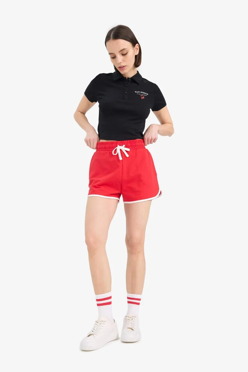 ديفاكتو Regular Fit Thick Sweatshirt Fabric Shorts