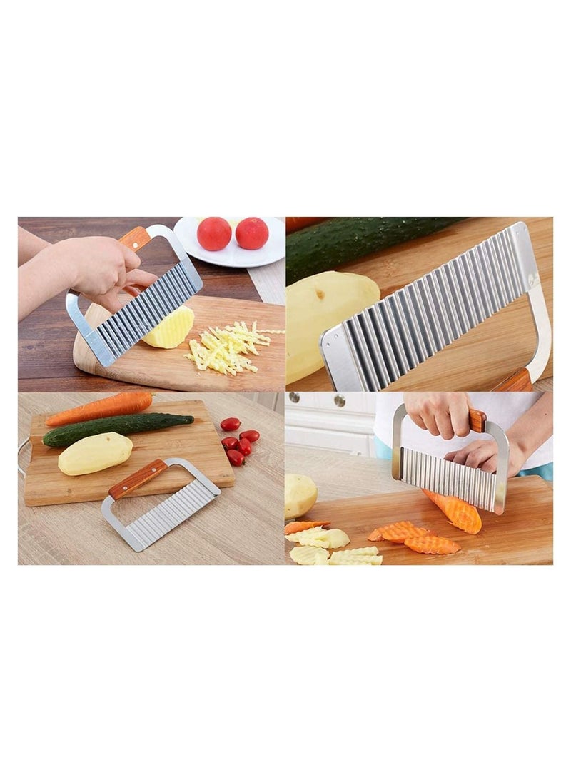 2-piece Vegetables and Fruits Hand-pressing Crinkle Cutter